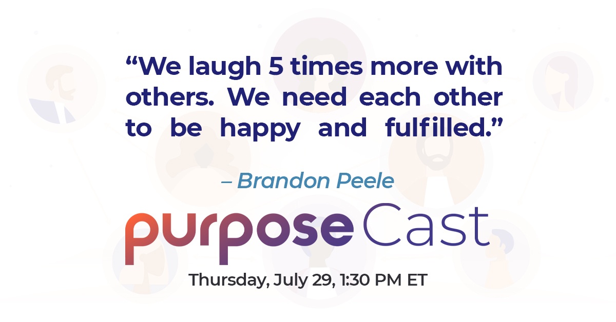 purposecast promo tile featuring a quote from brandon peele